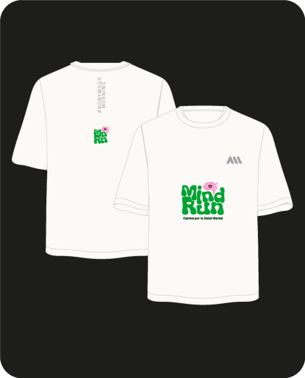 Camiseta blanca de entrenamiento Mind Run 2025