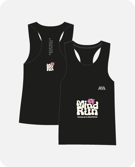 Camisilla negra de entrenamiento Mind Run 2025