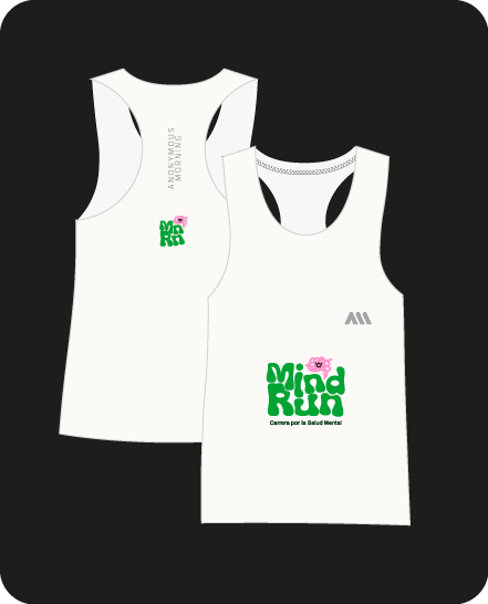 Producto Camisilla blanca de entrenamiento Mind Run 2025